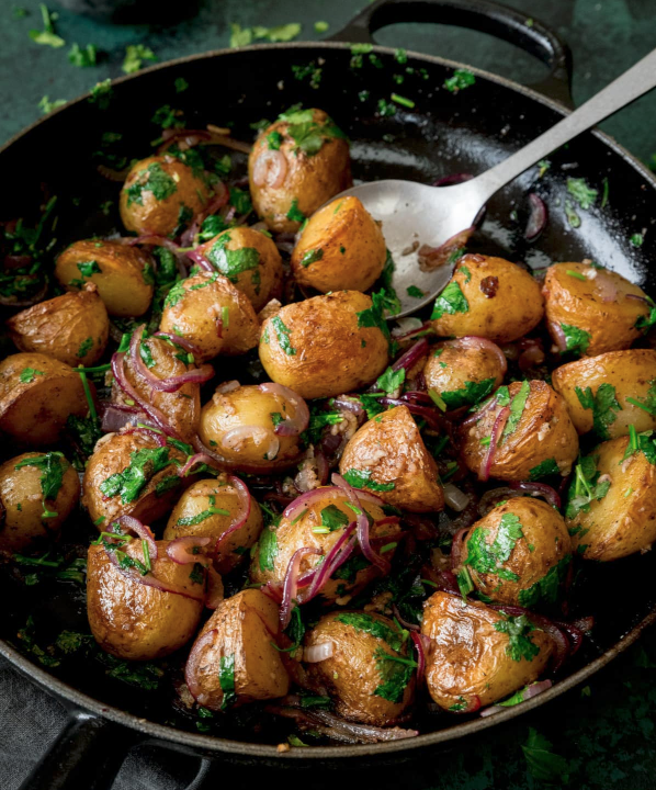 Garlic and Coriander New Potatoes